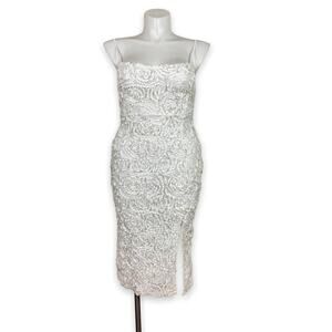 Just Me white sleeveless midi dress M